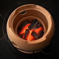 tea set with charcoal stove