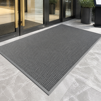Outdoor Door Mat, Heavy Duty Synthetic Material Doormat, Non-Slip Grey Striped Entrance Mat, SUNLIGHT-RESISTANT for Garden & Patio