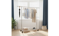 Stainless Steel Clothes Drying Rack with Shelf Foldable Rolling Garment Rack Compact Heavy Duty for Bedroom, Balcony