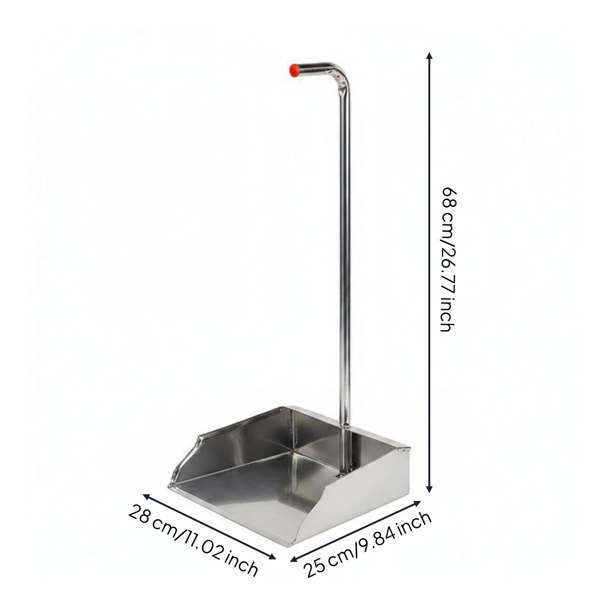 Stainless Steel Dustpan Detachable Handle Dustpan Heavy Duty Metal for Cleaners, Janitors