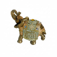 Elephant Figurine with Raised Trunk Detailed Decorative Elephant Collectible for Display Shelf