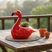 Flamingo Flower Pot Decorative Flamingo Planter Sturdy for Balcony
