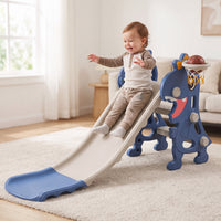 4 in 1 Toddler Slide for Kids, Foldable Indoor Outdoor Plastic Slide