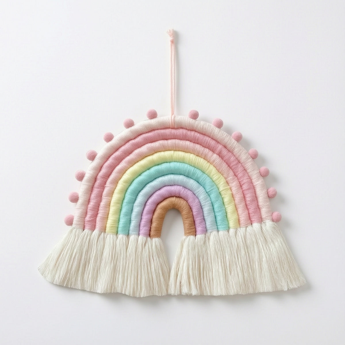 Wall Hanging with Tassels Pastel Decor Bohemian for Nursery, Kids