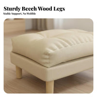 Upholstered Ottoman Space-Saving Upholstered Footstool Modern Design for Seniors