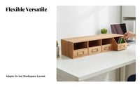 Multi-Drawer Book Rack With Drawers Desktop Hutch Handmade for Students, Artists
