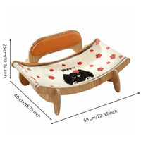 Cat Scratcher Sofa Wooden Frame Sisal Cat Scratcher Bed Four Legged Design Animal Furniture