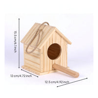 Wooden Birdhouse with Perch Natural Wood Bird Nesting Box Rustic for Yard, Birds