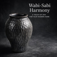 Wabi-Sabi Ceramic Vase, White Short Style