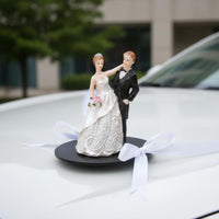 Wedding Cake Topper European Design Bride and Groom Figurine Elegant Bride and Groom Statue for Newlyweds, Couples, Bridal Shower