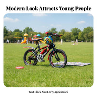 children's Mountain Bike Front and Rear Double Brakes Variable Speed Bike Adjustable Seat & Handlebar Youngster Bike for Students, Boys, Trail Riding