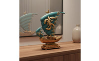 2 Pieces Housewarming Gift Elephant Statue Hand Painted Feng Shui Elephant Decor Handmade Stable Base for Office, Desk