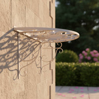 Wrought Metal Wall Canopy Distressed Finish Decorative Awning for Patio, Balcony