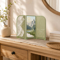Folding Landscape Screen Asian-Inspired Design Desktop Decorative Screen