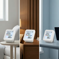 Backlit Temperature and Humidity Sensor with Display Wireless Indoor Monitor Digital Indoor Thermometer with Display App-Connected for Bedroom, Nursery, Office, Living Room