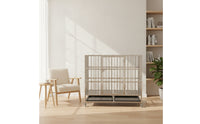 Stainless Steel Dog Crate with Wheels Heavy-Duty Dog Crate with Removable Tray Escape-Proof Indestructible for Dogs, Grooming Salon