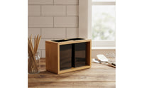 Bamboo Utensil Organizer Multi-Compartment Countertop Cutlery Holder Wooden Chopstick Holder with Compartments for Kitchen Counter, Dining Table