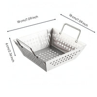 Stainless Steel Food Square Container Food Presentation Basket Open Design Serving Tray for Home Kitchens