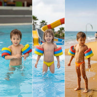 8 Pieces Non-Inflatable Arm Buoyancy Aid Disc Portable Swim Buoyancy Aid with Central Opening Long-Lasting Swim Disc Comfortable for Children, Toddlers, Beach