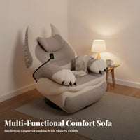 Memory Foam Cushion Feline-Shaped Armchair Adjustable Reclining Multi-Function Recliner Oversized Design Lounge Chair 360° Swivel and Rocking for People Seeking Relaxation, Seniors, Home Theater Enthusiasts, Bedroom, Office