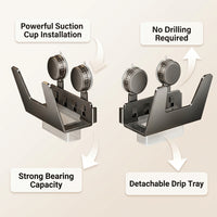 Pot Lid Rack and Wall Mount Storage for Kitchen, with Suction Cup, No-Drill Carbon Steel Organizer