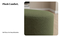 Round Boucle Ottoman Soft and Comfortable Round Boucle Stool Minimalist Design