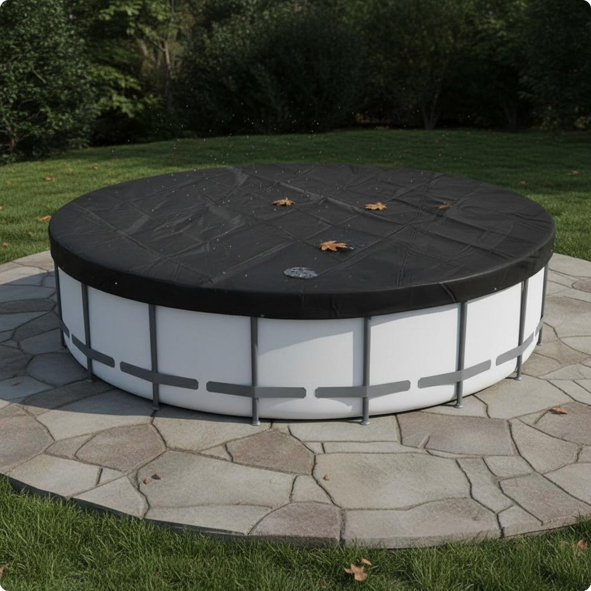 Round Inflatable Pool Cover Sunproof Round Pool Cover All-Season Protection