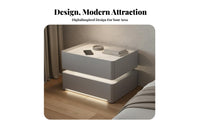 Wireless Charging Smart Floating Nightstand Space-Saving Floating Smart Cabinet Modern Design Bedside Table 3-Color Adjustable LED for Apartment Dwellers, Tech Enthusiasts, Young Adults, Dorm Room, Home