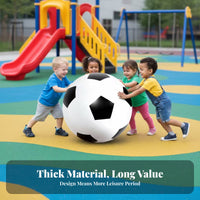 PVC Soccer Ball Black and White Inflatable Soccer Ball Lightweight for Outdoor