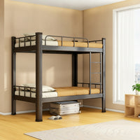 Metal Bunk Bed with Ladder Space-Saving Bunk Bed with Guardrails Sturdy for Students, Teens, Dormitory, Shared Bedroom, Hostel