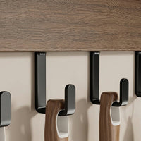 Cabinet Wall Decor Organizer, Vintage Style Utensil Holder & Ladle Rack, Mounted Kitchen Hooks for Hanging No-Drill Closet Storage