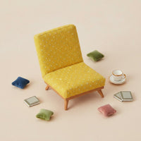 Realistic Model 1:12 Scale Dollhouse Chair Miniature Single Sofa Dollhouse Accent Chair for Collectors