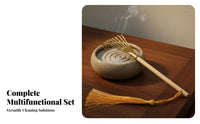 Traditional Design Incense Burner Cleaning Tool Set Finely Polished Incense Ash Tool Kit Long-Lasting Altar Cleaning Supply Kit Ergonomic Handle for Meditation Practitioners, Spiritual Seekers Enthusiasts, Temples, Study, Tea Rooms, Mindful Movement