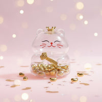 Feline Piggy Bank Decorative Storage Item Transparent Glass