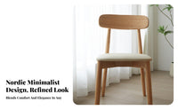 Upholstered Wooden Side Chair Minimalist Aesthetic Kitchen Seating for Adults