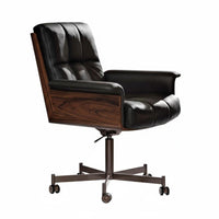 Highspine Managerial Chair Genuine Leather Highspine rotate Armchair Comfortable for Long Sitting sturdy Wood Construction