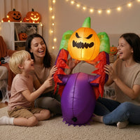 Inflatable Pumpkin Creature Halloween Inflatable Jack-O'-Lantern Yard Decoration Inflate Outdoor for Lawn, Front Porch