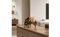 Geometric Sculpture Modern Abstract Statue Sleek Hollow Ornament for Bookshelf