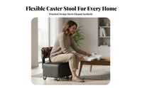 Rolling Low Chair with Back 360° Swivel Casters Mobile Seating for Home, Seniors