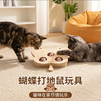 爆款热销现货打地鼠逗猫玩具实木宠物猫抓板窝磨爪神器猫抓板新款