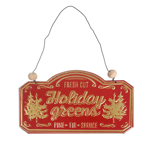 Metal Plaques Sign with Wooden Beads Embossed-Style Hanging Sign with Cord Lightweight Plaque for Mantel