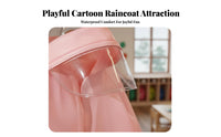 Lightweight Kids Cartoon Raincoat Packable Children's Waterproof Poncho Reusable for Girls, Toddlers, School, Outdoor
