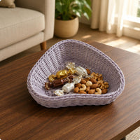 Rounded Triangle Basket Multi-Purpose accessibleTop Woven Basket Natural