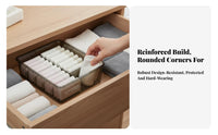 Divided Underwear Box transparent Lidded Compartment container Transparent View