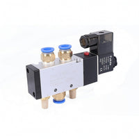 2-Position 5-Way Solenoid Valve 24V DC Pneumatic Solenoid Valve Aluminum Alloy Threaded for Technicians, Automation Systems