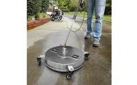 Double Rotating Jets 16.5 Inch Pressure Washer Surface Cleaner Universal 1/4" Quick Connector 16.5 Inch Wheeled Surface Cleaner 360° Swivel Wheels Stainless Steel Floor Scrubber Splash-Unrestricted Skirt for Driveways, Patios, Sidewalks, Decks