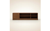 TV Cabinet Modern-Contemporary TV Stand Low-Profile Media Cabinet with Open Shelves for Renters, Small Living Rooms, Apartments