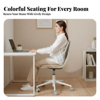 Armless Rolling Task Chair Minimalist Design Armless Upholstered Chair for Women