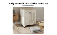 Foldable Wheeled Container With casters Household Storage Front Opening Door