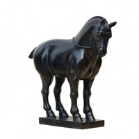 Horse Sculpture with Base Classical Chinese Style Resin Statue Fine Workmanship